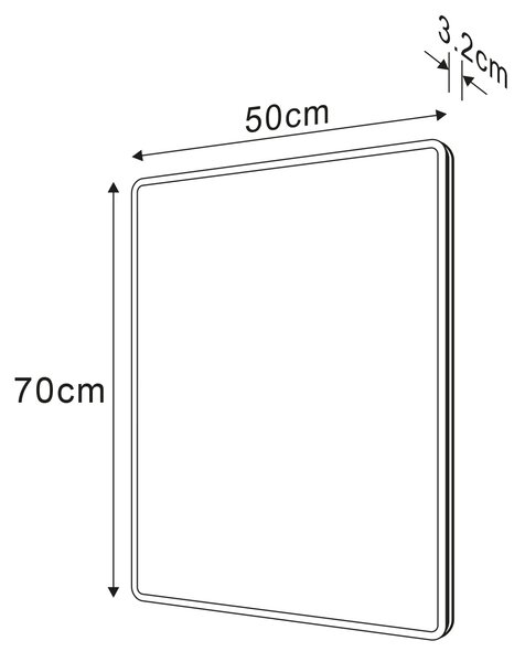 Sapho Sapho, PIRI zrkadlo s LED osvetlením 50x70cm, PR500