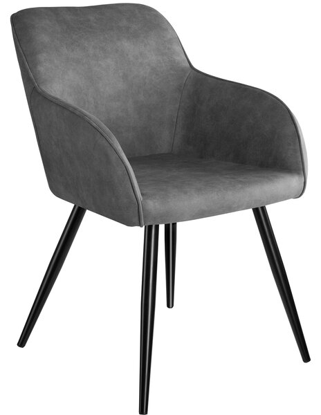 Tectake 403666 stolička marilyn stoff - šedo - čierna