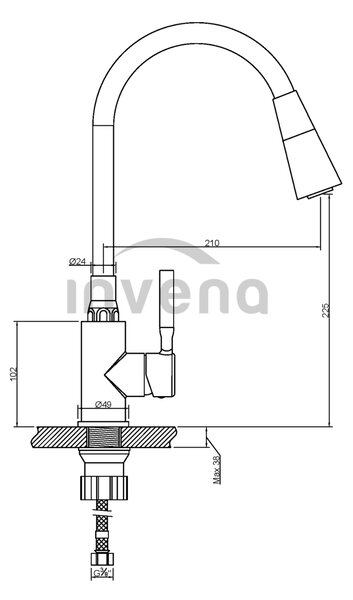 Invena Hula, vysoká drezová batéria 2-funkčná, biela, INV-BZ-85-P02-L