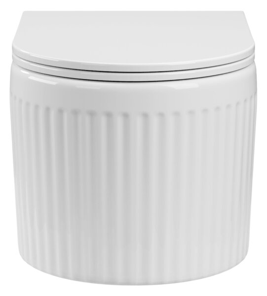 Invena Glamour, závesná WC misa so Swirlflush 495x365x363 mm + toaletné sedadlo s pomalým zatváraním, biela, INV-CE-92-001-L