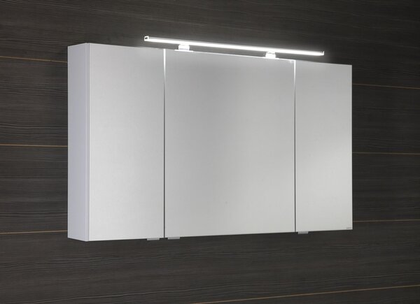 Sapho Sapho, RIWA galérka s LED osvetlením, 121x70x17cm, 3x dvierka, biela lesk, RIW120-0030