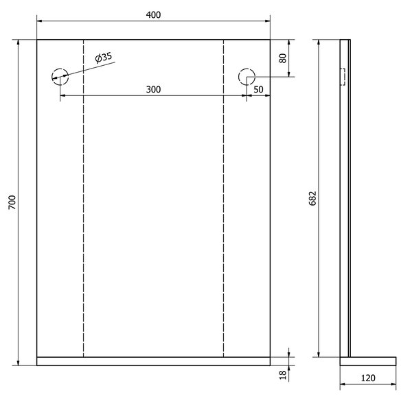 Aqualine Aqualine, BETA zrkadlo 40x70x12cm, 57395