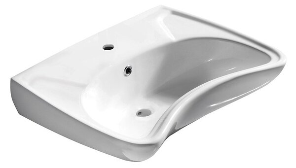 Isvea HANDICAP keramické umývadlo pre handicapovaných, 59,5x45,6cm, biela