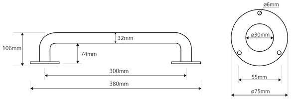 Sapho Sapho, HANDICAP madlo 300mm, biela, XH507W