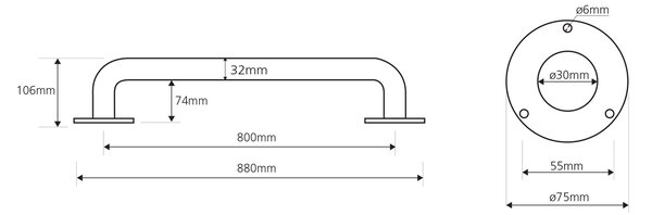 Sapho Sapho, HANDICAP madlo 800mm, biela, XH514W