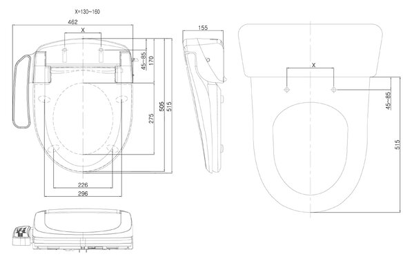Sapho Sapho, BLOOMING EKO PLUS elektronický bidet, NB-1160D