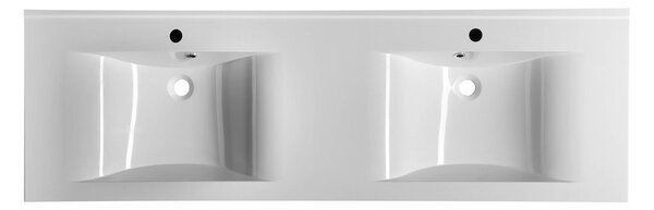Sapho Sapho, FLAVIA dvojumývadlo 160x50cm, liaty mramor, biela, 68164
