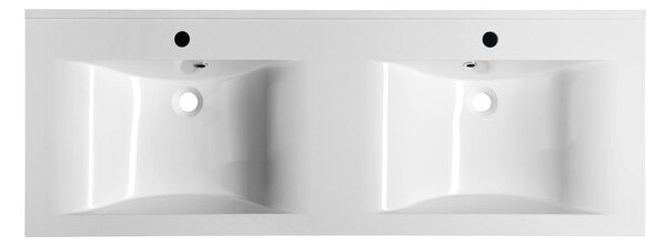 Sapho Sapho, FLAVIA dvojumývadlo 140x50cm, liaty mramor, biela, 68141