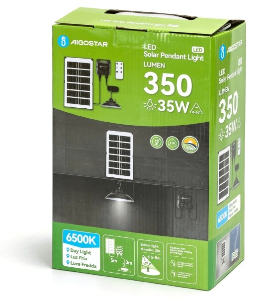 Aigostar - LED solárny luster LED/35W/12V 3000 mAh 6500K pr. 15 cm