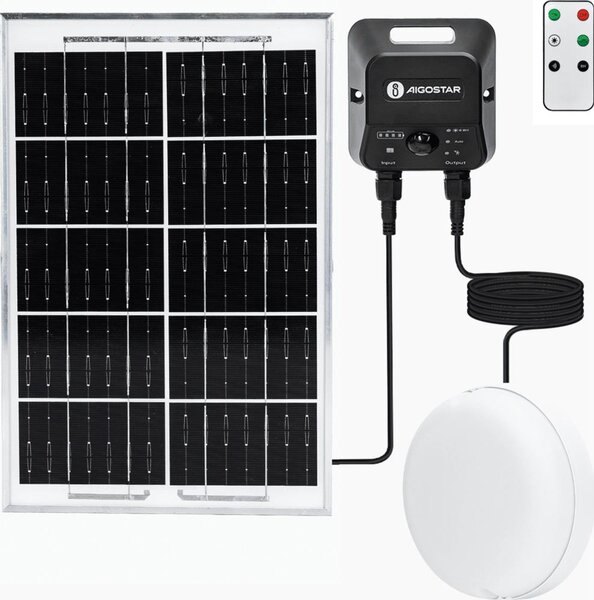 Aigostar - LED solárne stropné svietidlo so senzorom LED/3,7V 6000 mAh IP65 + DO