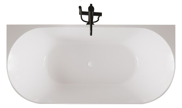 Erga Norah Slim, voľne stojaca vaňa ku stene 170x70 cm + odtoková zátka, biela lesklá, ERG-NORAH-SLIM-170070-WH-WH