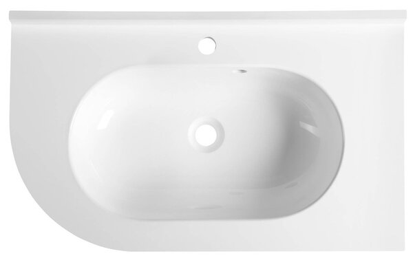 Sapho Sapho, PULSE liaty mramor umývadlo 75x45cm, pravé, biele, BM658