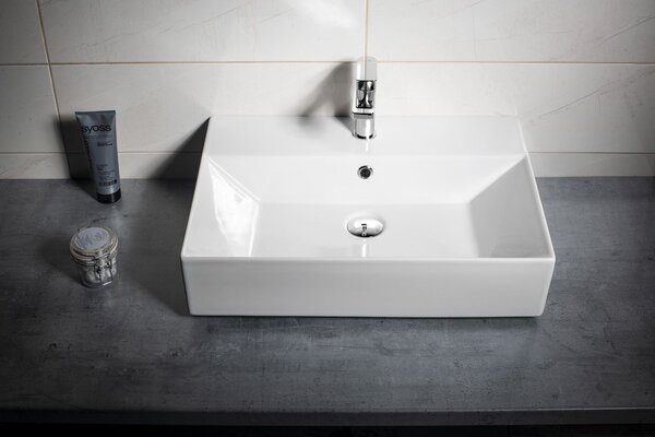 Aqualine Aqualine, Keramické umývadlo 60x42cm, na dosku, 10SF50060