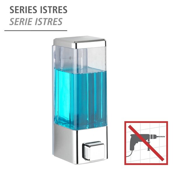 Nástenný plastový dávkovač mydla v striebornej farbe 0.32 l Istres – Wenko