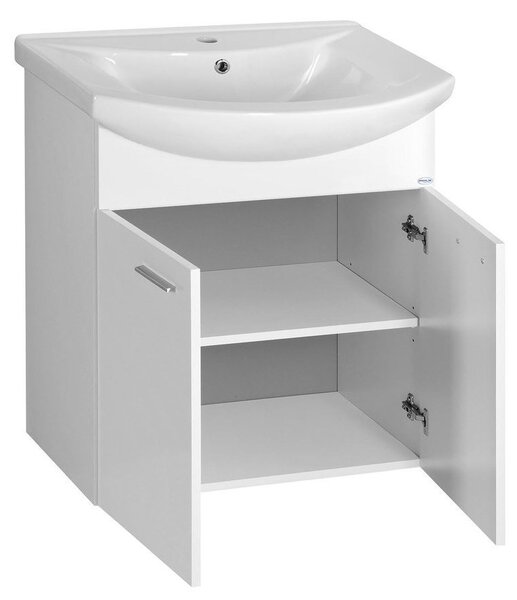 Aqualine Aqualine, ZOJA umývadlová skrinka 61,5x74x32,5cm, 2x dvierka, biela, 51063