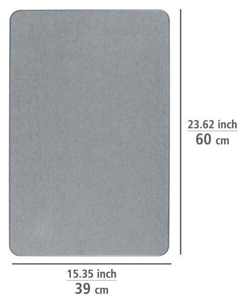 Sivá kúpeľňová predložka z kremeliny 39x60 cm Simi – Wenko