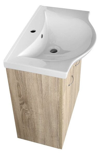Aqualine Aqualine, KERAMIA FRESH umývadlová skrinka 60,60x74x33,7cm, dub platin, 50065