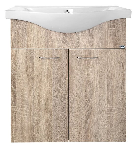 Aqualine Aqualine, KERAMIA FRESH umývadlová skrinka 60,60x74x33,7cm, dub platin, 50065