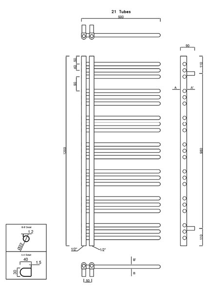 Sapho Sapho, DORLION vykurovacie teleso 500x1200mm, chrom, 1130-11