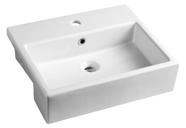 Isvea, PURITY keramické umývadlo polozápustné 50x42cm, biela, 10PL52050