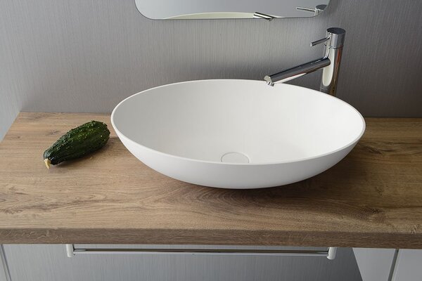 Sapho Sapho, THIN umývadlo na dosku Ø 39 cm, bielá mat, WN185