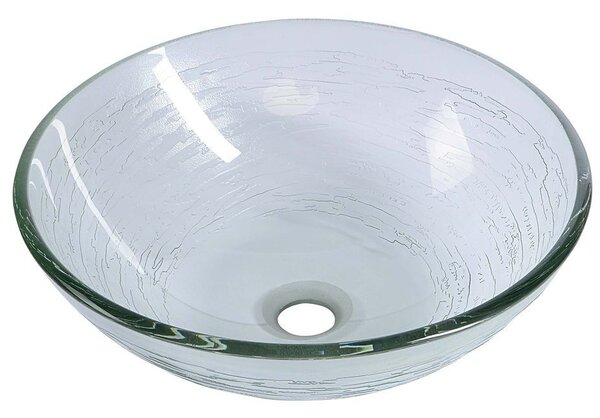 Sapho RIPPLE sklenené umývadlo na dosku Ø 42 cm, číra s motívom