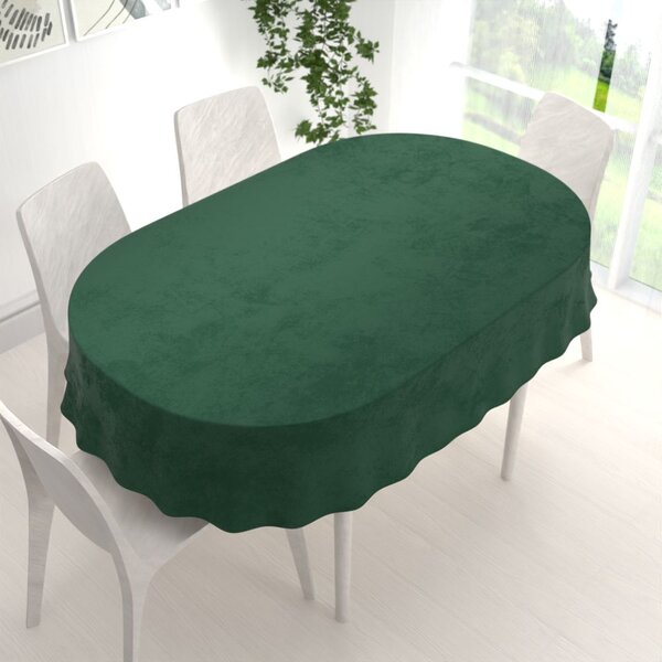Biante Zamatový oválny obrus Velvet Prémium SVP-012 Zelený 100x140 cm