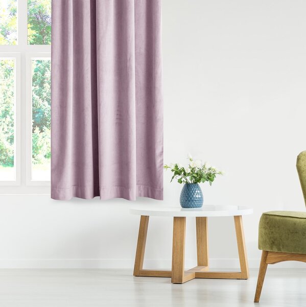 Záves AmeliaHome Velvet s multifunkčnou páskou ružový, veľkosť 140x270