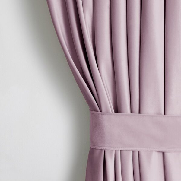 Záves AmeliaHome Velvet s multifunkčnou páskou ružový, veľkosť 140x270