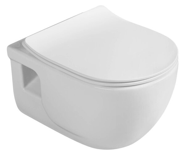 Sapho Sapho, BRILLA závesná WC misa, Rimless, 36,5x53 cm, biela, 100614