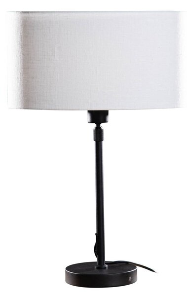 Stolová lampa čierna s oválnym ľanovým tienidlom bielym 35 cm - Parte