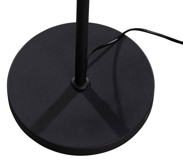 Stojacia lampa čierna s oválnym ľanovým tienidlom bielym 50 cm - Parte