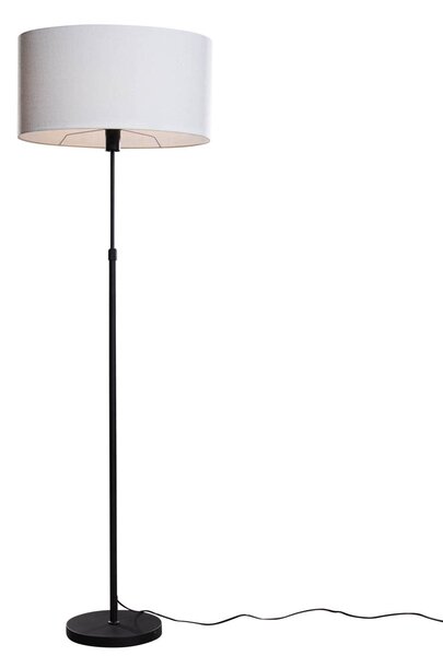 Stojacia lampa čierna s oválnym ľanovým tienidlom bielym 50 cm - Parte
