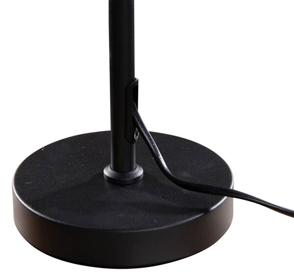 Stolová lampa čierna s oválnym ľanovým tienidlom bielym 35 cm - Parte