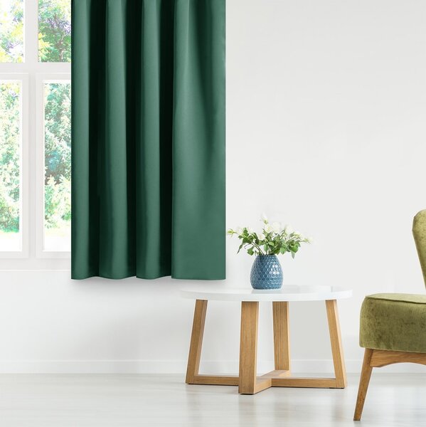 Záves AmeliaHome Blackout s priechodkami 140x245 cm tmavozelený, veľkosť 140x245