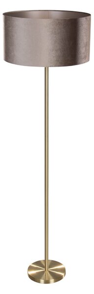 Stojacia lampa mosadz s plyšovým tienidlom taupe 50 cm - Simplo
