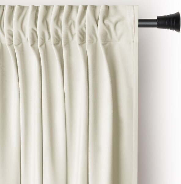 Záves AmeliaHome Velvet s multifunkčnou páskou 140x270 cm krémový, veľkosť 140x270