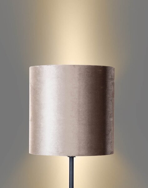Stojacia lampa čierna s tienidlom z taupe zamatu 50 cm - Simplo