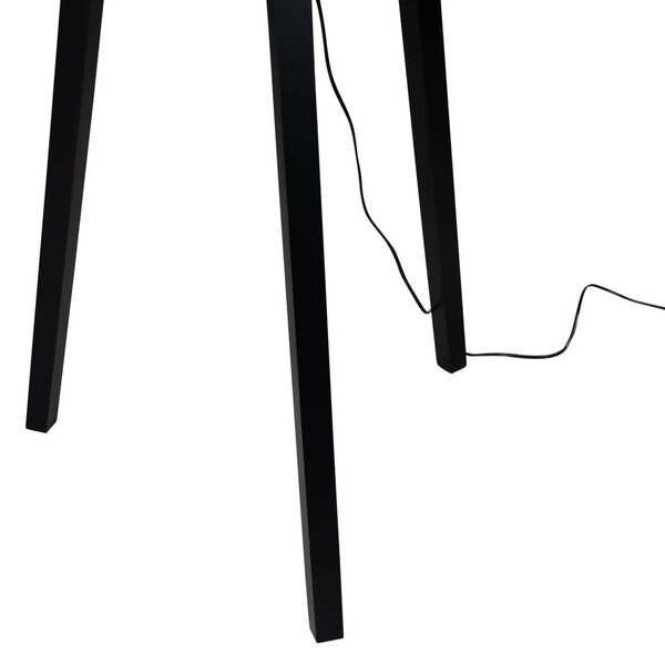 Stojacia lampa čierna s tienidlom z hnedej zamatovej látky 50 cm - Puros