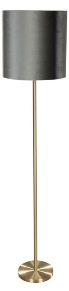 Stojacia lampa mosadz s plyšovým tienidlom zelená 40 cm - Simplo