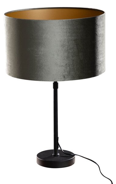 Stolová lampa čierna so zeleným zamatovým tienidlom 35 cm - Parte