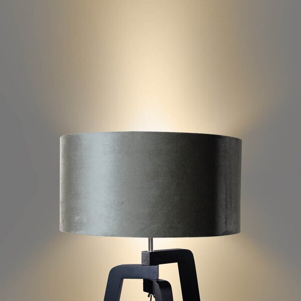 Stojacia lampa čierna s tienidlom zo zeleného zamatu 50 cm - Puros