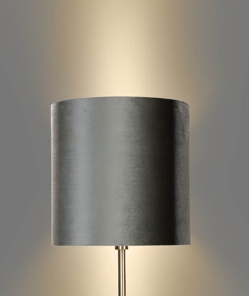 Stojacia lampa mosadz s plyšovým tienidlom zelená 40 cm - Simplo