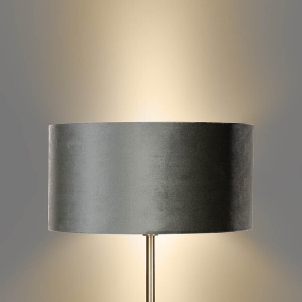 Stojacia lampa mosadz s velúrovým tienidlom zelená 50 cm - Simplo