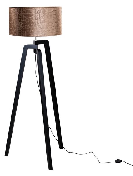 Stojacia lampa čierna s zamatovým tienidlom krokodíl 50 cm - Puros