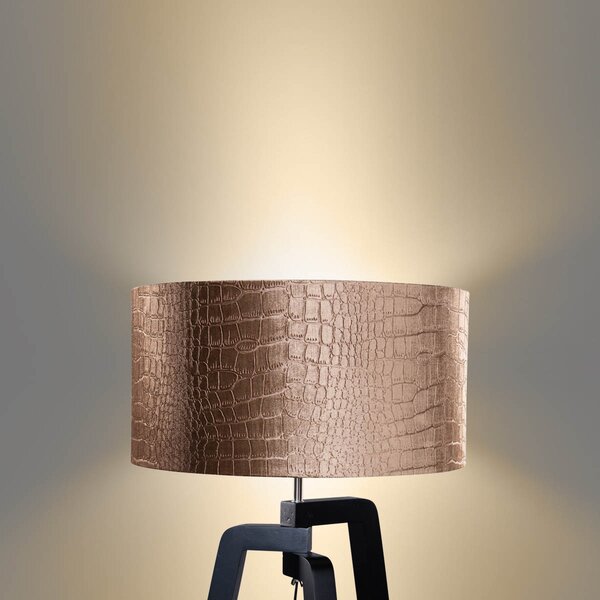 Stojacia lampa čierna s zamatovým tienidlom krokodíl 50 cm - Puros
