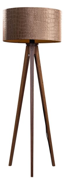 Stojacia lampa na trojnožke z orechového dreva s plyšovým tienidlom krokodíl 50 cm - Tripod Classic