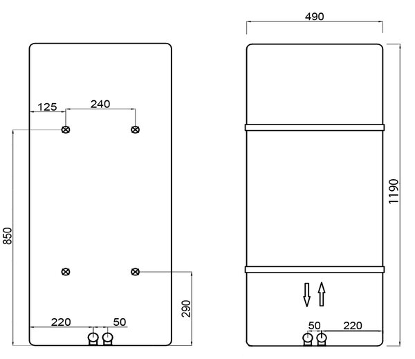 Sapho Sapho, TABELLA vykurovacie teleso 490x1190 mm, biela mat, MI1149