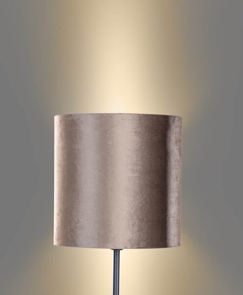 Stojacia lampa čierna s hnedým zamatovým tienidlom 40 cm - Simplo