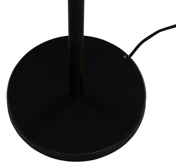 Stojacia lampa čierna s hnedým zamatovým tienidlom 40 cm - Simplo